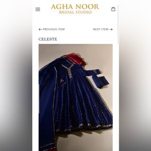 Pakistani Designer Agha Noor blue gown style evening dress